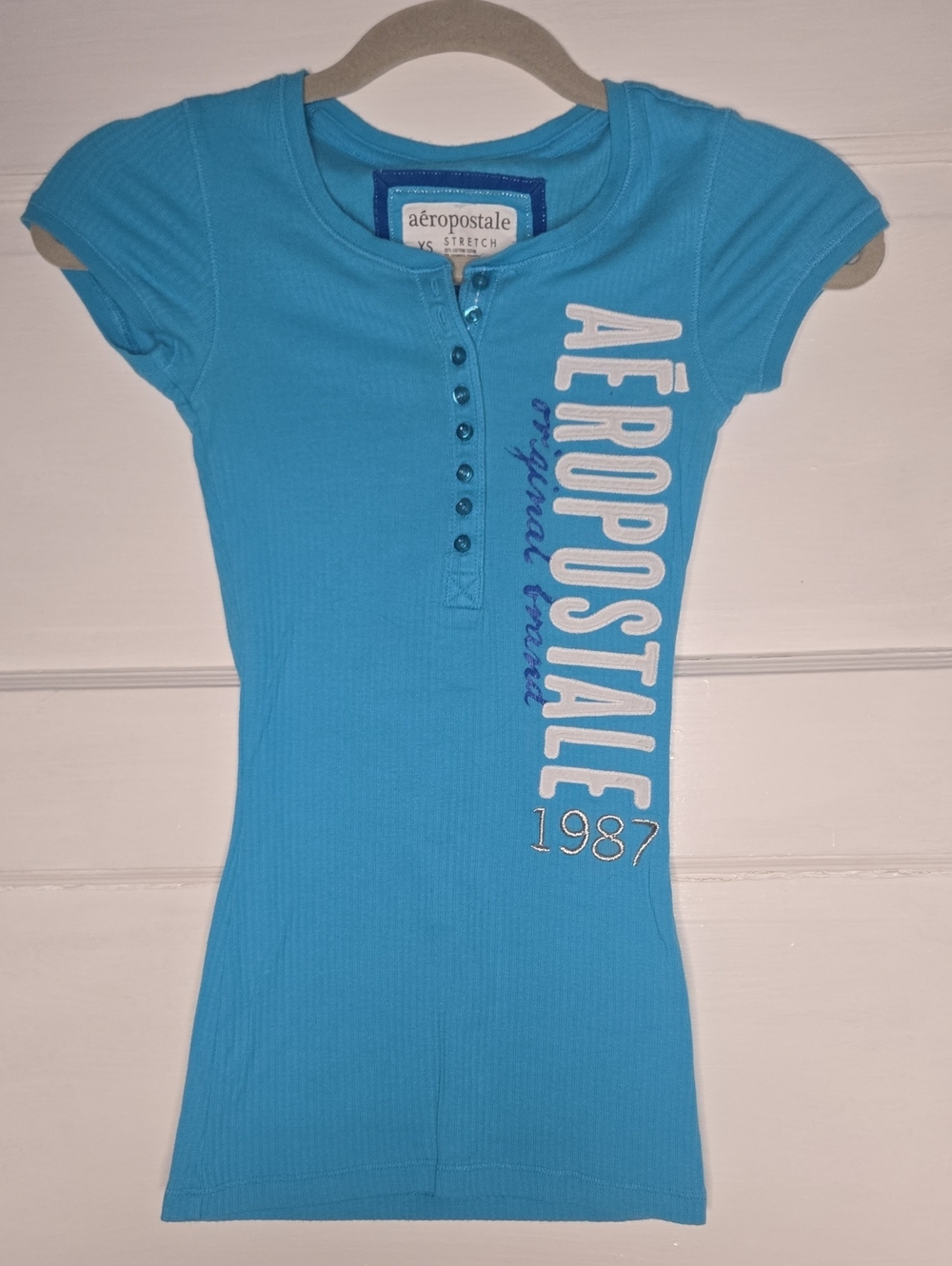 aéropostale 1987 Graphic Tee Short Sleeve Blue